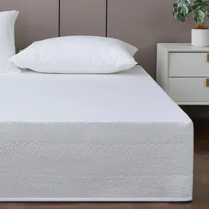 Full Bed Skirt-Box Cover with 14 Inch Tailored Drop,Wrinkle and Fade Resistant Hotel Wrap Around Bed Skirts,Bed Frame Cover (Wave Pattern White, Full)