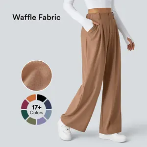 Halara Flex High Waisted Pocket Wide Leg Waffle Work Pants#TikTokShopSpringGlowUp