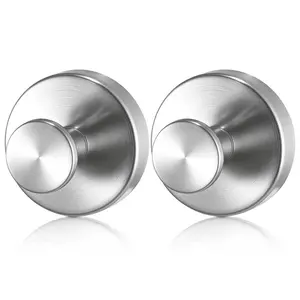 VEVOR Suction Cup Hooks for Shower, 2-Pack No Drill Stainless Steel Hooks, Suction Cup Shower Towel Hanging Hook, for Bathroom Wall, Kitchen, Glass, Mirror and Tile to Hang Towels, Robes Loofah