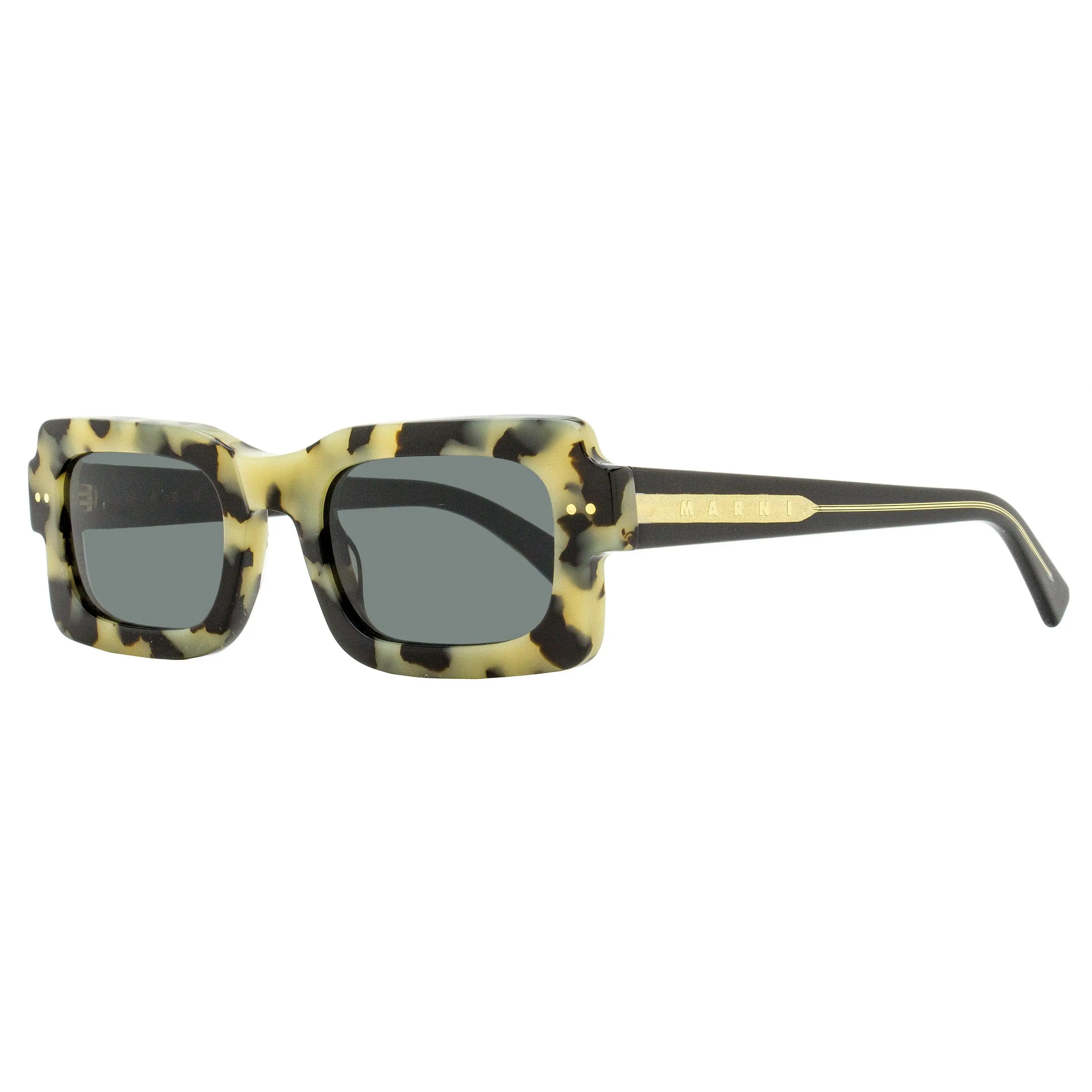 MARNI Lake Vostok 51mm Rectangular Sunglasses, Unisex Low-Profile Acetate Frame, Designer Eyewear Fashion with 100% UV Protection, Unisex Names, Designer Men's Sunglasses