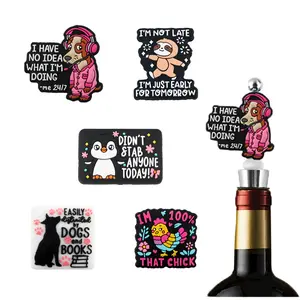 14Pcs Silicone Focal Beads for Pens, Penguin Sloth Dog Chicken Animals Focal Silicone Beads for Keychain Making