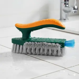 Powerful Bathroom Cleaning Brush: Multi-Surface Scrubber for Tiles, Grout, Corners. Anti-Mold, Non-Slip Squeegee & Glass Scraper. All-in-One Floor & Shower Cleaning Tool for Home