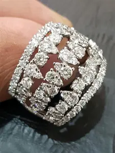 1 PC Glamorous Cubic Zirconia Ring For Women Bridal Engagement Ring Wedding Engagement Valentine's Day Party Gift