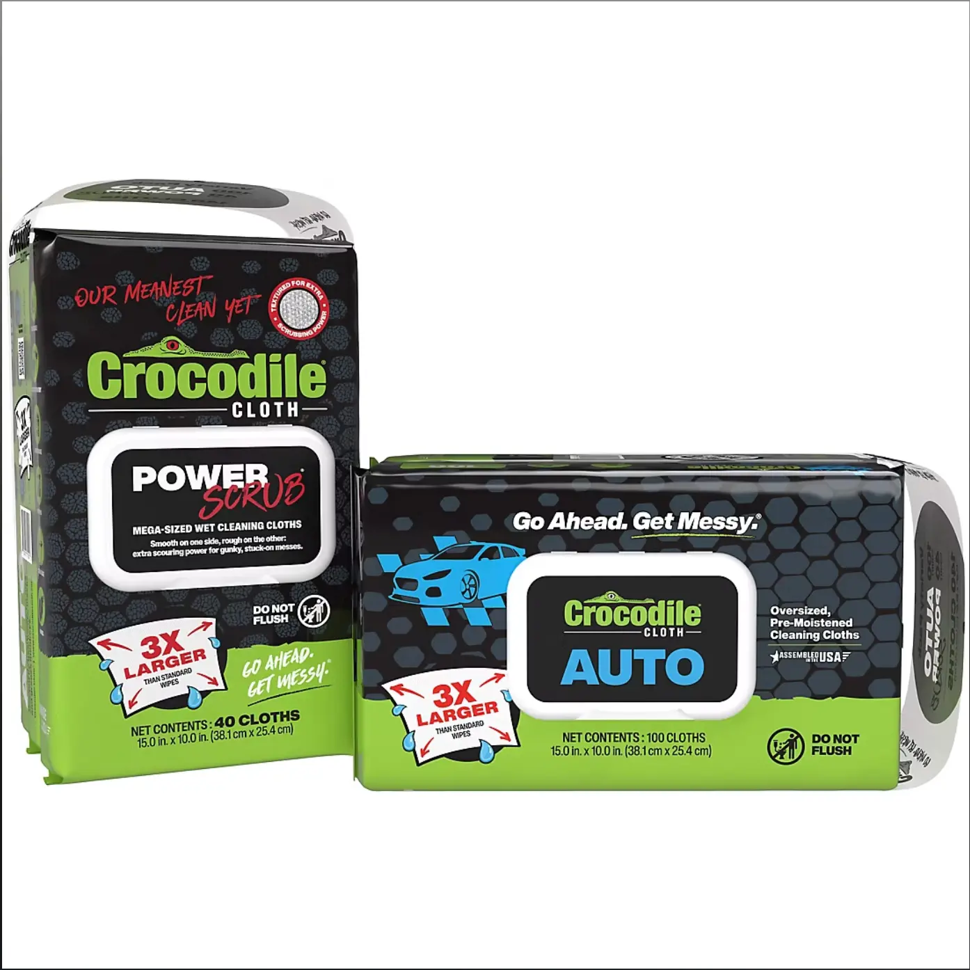 Crocodile Cloth Variety Pack, 100 Auto Wipes + 40 PowerSCRUB Wipes