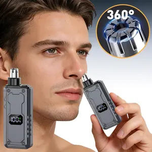 USB Rechargeable Men's Ear Nose Trimmer, LED Display, Portable Fashion Electric Nose Hair Trimmer, High Quality Trimmer, Cordless Trimmer, Ideal Gift for Father or Boyfriend