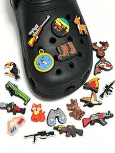 20pcs/set Outdoor Hunting Pattern Shoe Accessories, Shoe Decoration Charms, DIY Holey Shoes Button Sandals Decor, Suitable for Kids and Adults, All Seasons