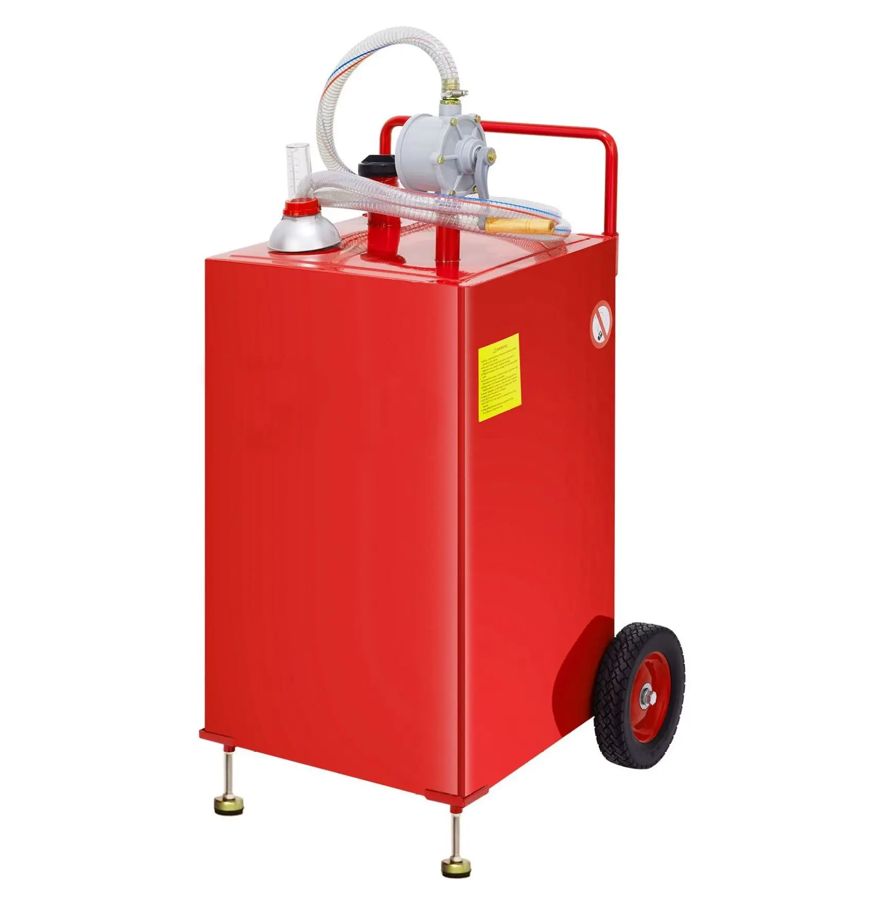 30 Gallon Fuel Caddy - Portable Gas Tank with Pump - Diesel Gasoline Container Red