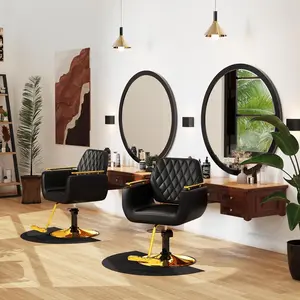 Baasha Professional Salon Chair, 360° Swivel Hydraulic Hair Styling Chair with Comfortable Cushion, Modern Barber Chair for Beauty Salon