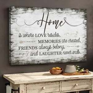 1pc 40x60cm/ 16*24in Wooden Framed Rustic Farmhouse Wall Art- Home Sweet Home Decor, Love Resides Poster, Framed Wall Prints, Housewarming Gift, Rustic Chic Decor, Farmhouse Love Signs, Wall Art P