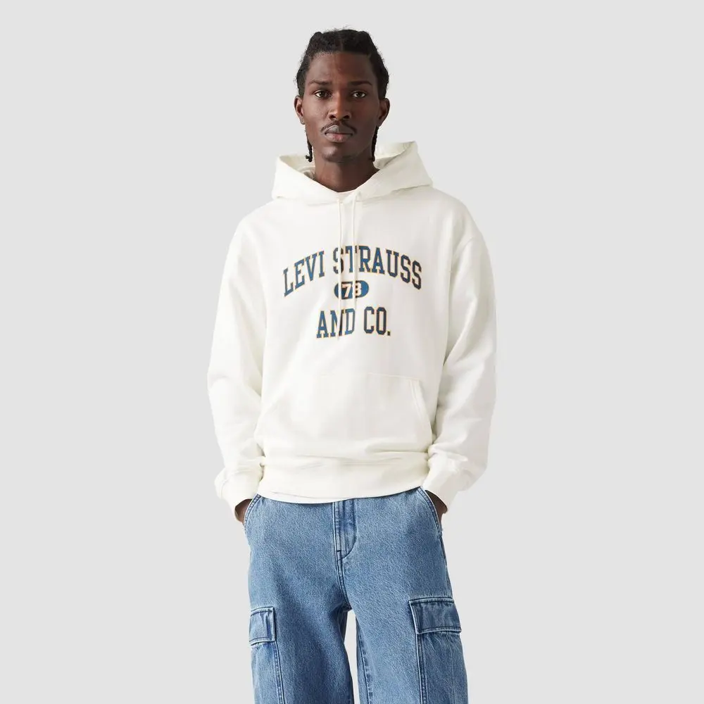 Levi's Men's Relaxed Fit Logo Pullover Sweatshirt - Ivory S