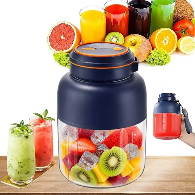 Cordless Large 44oz (1300ml) Portable Multifunction Juicer Blender Cup - USB-Port, Dishwasher-Safe Household Kitchen Appliance for Smoothies, Festive Home Gift