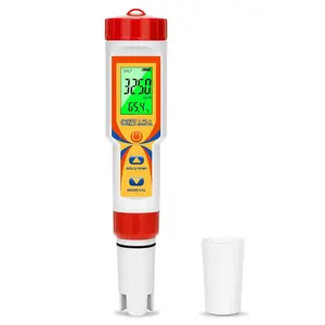 Pool Tester 5 in 1 Salt and pH Tester for Saltwater Pool Hot Tub Spas Multi-Functional Salt pH TDS EC Meter for Swimming Pool Aquarium Hydroponics