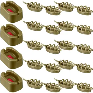 16 Pcs Inline Method Feeder Set with 4 Release Moulds Carp Fishing Feeder Carp Fishing Equipment for Fishing Bait Fishing Tool Accessories