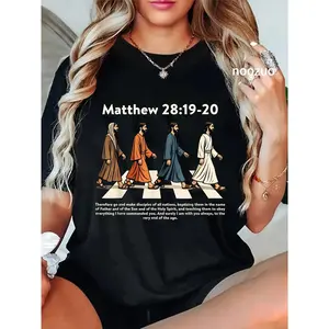 Unisex Matthew 28:19-20 Make Disciples Christian Jesus Funny Men T-Shirt Christ Christian Tops Casual Top