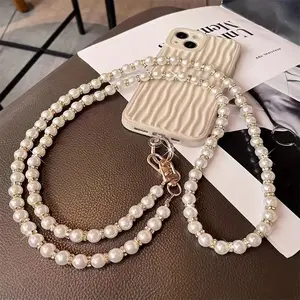 Decorated Phone Chain with Rhinestone Pendant, Multifunctional Phone Lanyard, Fashion Phone Charm for Women & Girls, Phone Wrist Strap, Phone Sling
