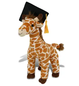 DOLLIBU 10-Inch Polyester Wild Giraffe Stuffed Toy - Graduation Themed with Cap, Tassel, Personalized Gift for Graduates