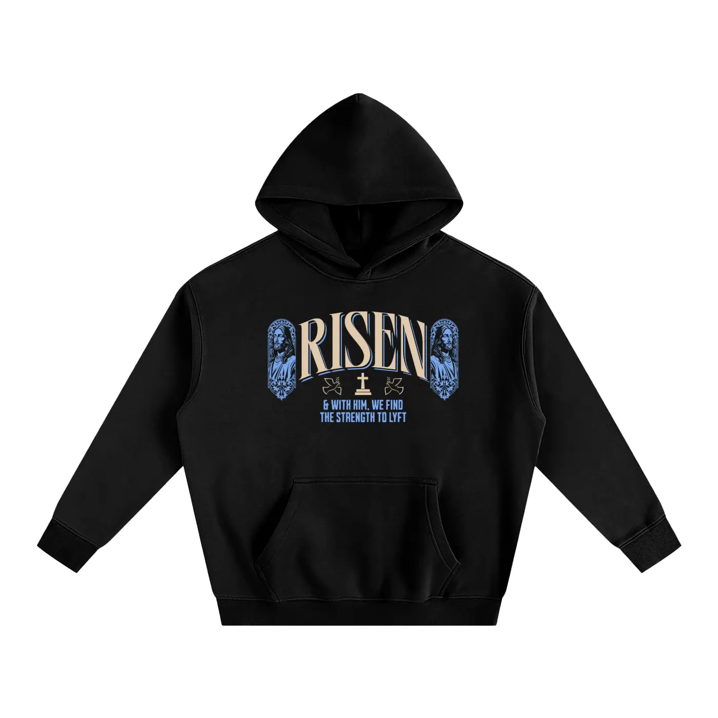 Risen - Deadlyft or Die Vintage Stonewash Oversized Hoodie Sweatshirt