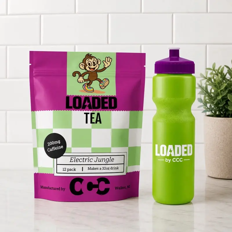 Electric Jungle 12 pack Loaded Tea Bundle | Mixed Flavors | Hydration Caffeinated Flavored Beverage Mix Packets | One the go | FREE water bottle for the 1st 1000 people