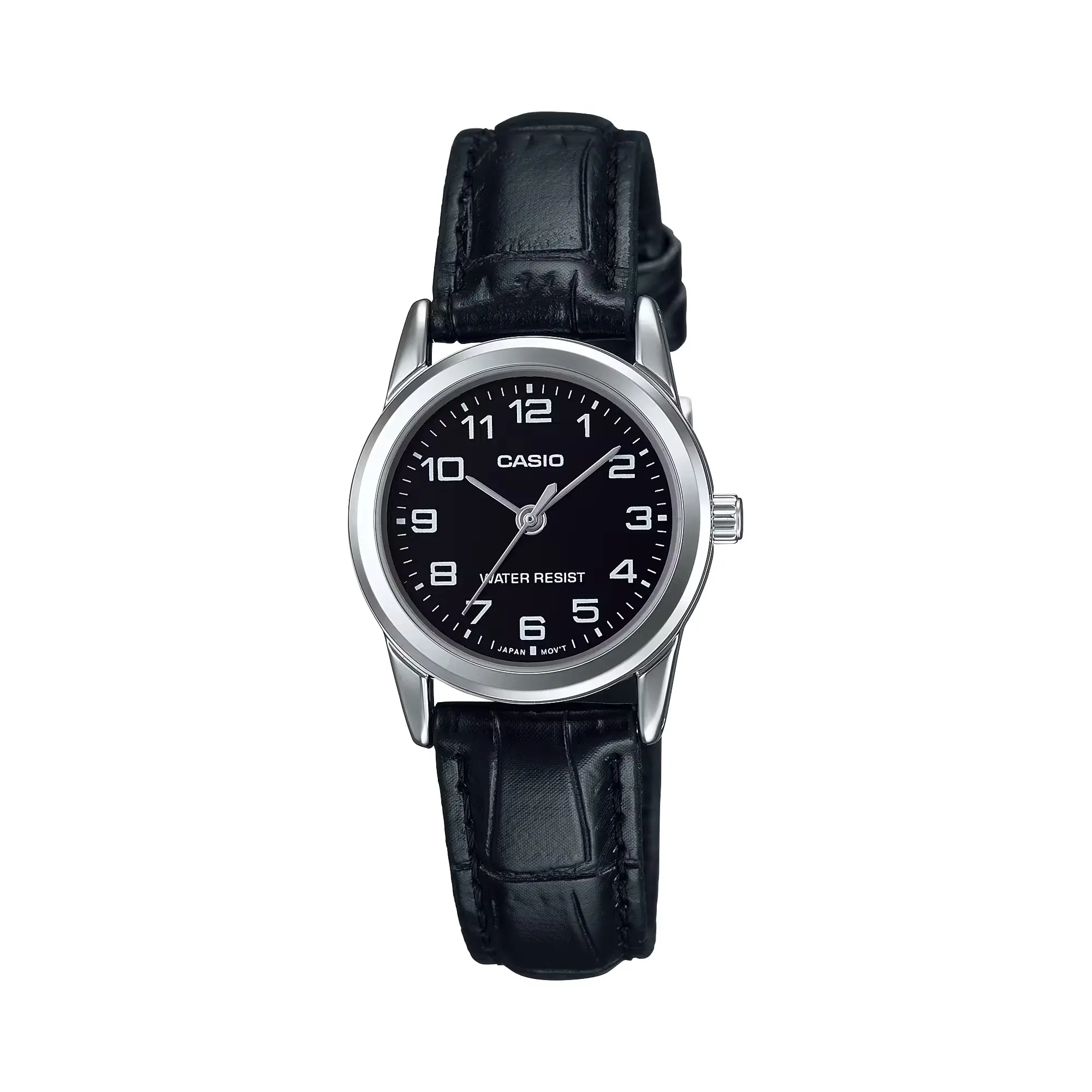 Casio Women’s Black Dial Analog Watch with Leather Strap - LTP-V001L-1B