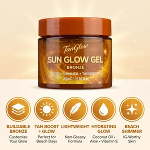 TanGlow Sun Glow Gel (5.07oz) - Smooth Instant Bronze Shimmer Tanning Gel, Body Care Cosmetic for All Skin Types, Lightweight, Transfer-Resistant - Ideal for Beach Days, Vacations