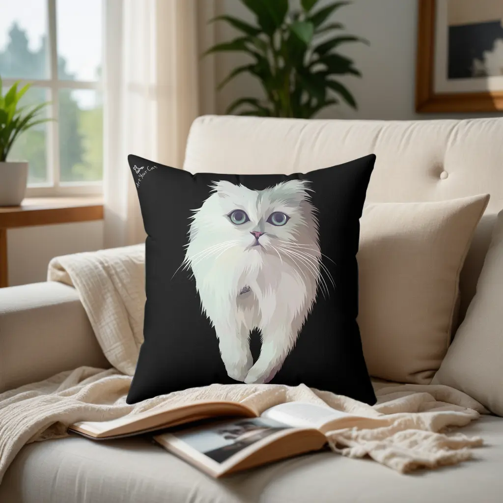 Custom Cat Throw Pillow - Classic