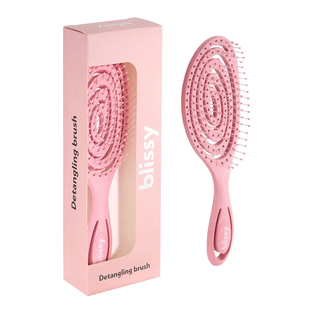 Blissy Detangling Brush – Flexible Silicone Bristles – Glides Through Knots Without Breakage