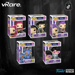 Funko POP Animation: KPOP Demon Hunters - (Rumi, Jinu, Derpy, Zoey, Mira) w/ vRare Pop Protector Included