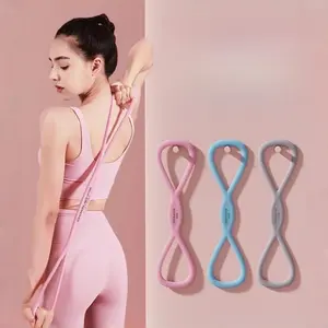 3 pack Silicone Figure 8 Resistance Bands for Women 15LB-35LB| 8‑Shaped Pull Rope for Yoga, Home Workout, Arm Back Shoulder Chest Training | High Elastic Fitness Bands | Yoga Straps,Gym, Sports Exercise Accessories