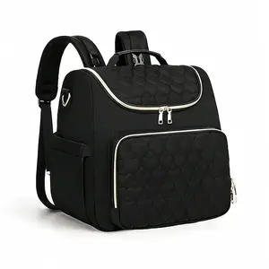 Ultimate Portable Mommy Bag - Lightweight Multi-Functional with Built-in Diaper Mat & Quilted Design for Easy Access