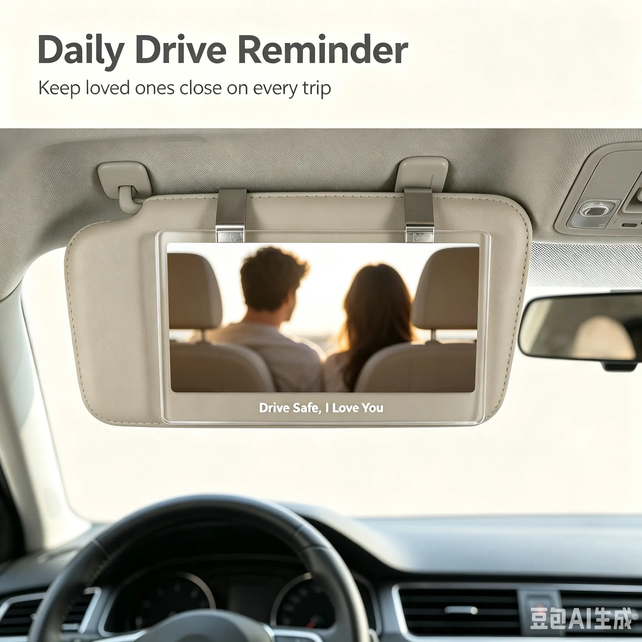 Custom Photo Sun Visor Clip, Personalized Acrylic Car Photo Clip, Drive Safe Keepsake Gift for Boyfriend, Husband, Driver