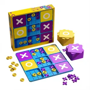 Nine-Square Xo Chess Board Early Education Desktop Game, Portable Chess Game, Logic Thinking Training Toy for Children, Educational Puzzle Toy, Strategy Board Games