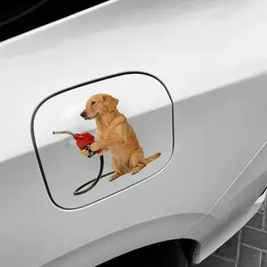 Cartoon Dog Sticker Decal Waterproof Adhesive, Labrador Vinyl Car Fuel Tank Decal, Golden Retriever Bumper Body Cover, Scratch Protection, Car Decals, Sticker For Cars