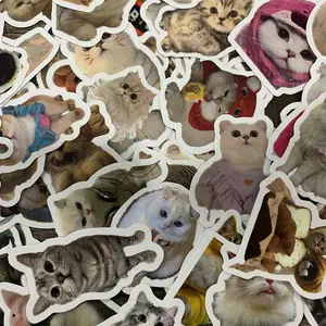 Random 5PCS Cute Cat & Dog Stickers – Waterproof Animal Stickers for Kids & Adults