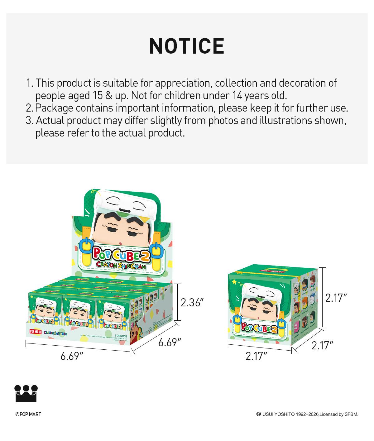 [Spanish] – 【Nuevo - Almacén en EE. UU.】POP MART Crayon Shinchan POP CUBE-2 Series – Figuras | Caja Sorpresa