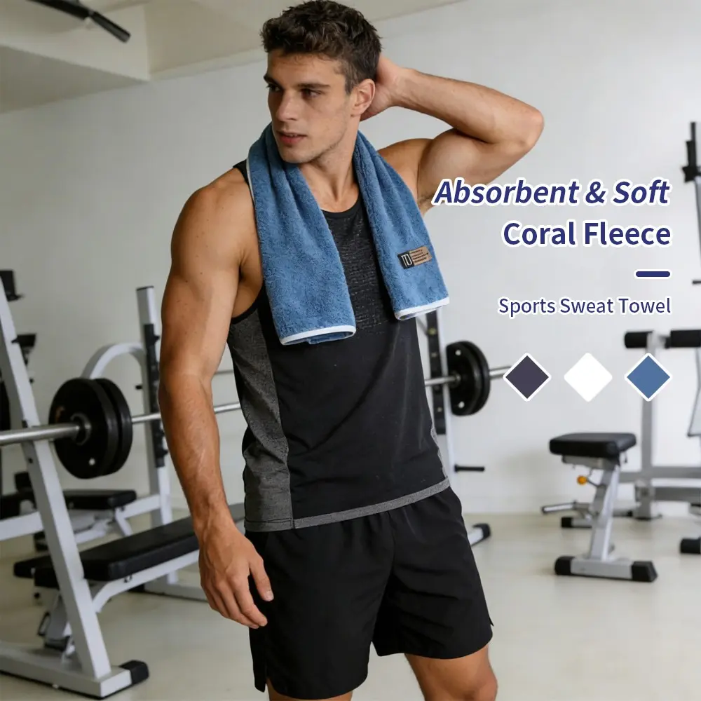 Luxury Fluffy Gym Towel for Men Women, Soft Terry & Absorbent thickened towels, Thick Quick Dry Coral Terry Towel for Yoga, Running, Travel, Workout Towel, Quick Drying Towel