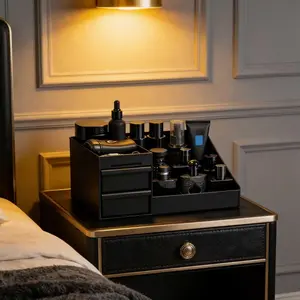 Household men's desktop storage box, with multi-compartment layered structure and drawer design, for neat storage, putting an end to messy and crowded desktops.