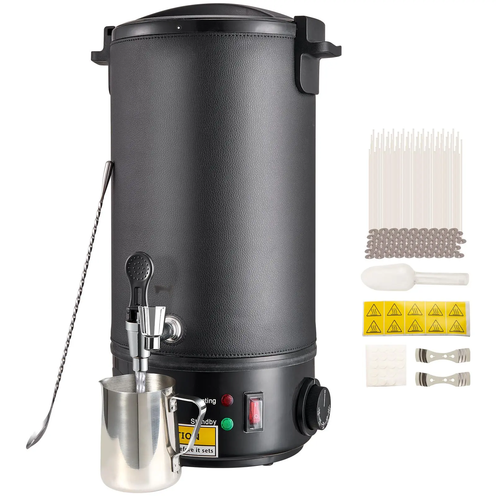 【Summerfinds】VEVOR 10L Stainless Steel Fast Heating Wax Melter for Candle Making, Extra Large Electric Wax Melting Pot with Easy Pour Spout, 9-Level Temp Control, Easy Clean for Body Care, Cosmetics, Bulk Production Business, Stickers