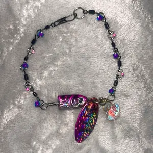 Pink fishing lure bracelet