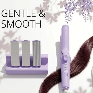 Viral 3-in-1 Interchangeable Hair Styling Tool – Curling Iron, Flat Iron & Hair Crimper Combo, Beach Waves Curler, Root Volume Crimped Hair Waver, Anti-Frizz Cool Airflow Hair Styler, Fast Heating Salon Finish Hair Tool | TikTok Made Me Buy It Travel Must
