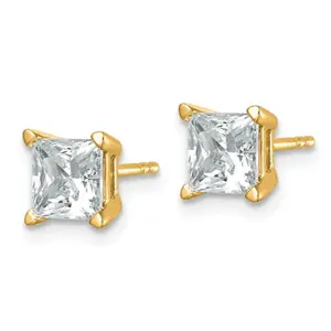 14k Gold Lab Grown Diamond Square Stud Earrings
