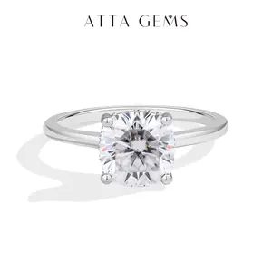ATTAGEMS Cushion Cut 1.5ct 2.5ct Synthetic Moissanite Ring DVVS1 Color 925 Sterlikling Rings for Women Engagement Wedding Band Luxuryng Silver Spar Fine Jewelry Holiday Gift Party R285, Engagement Rings