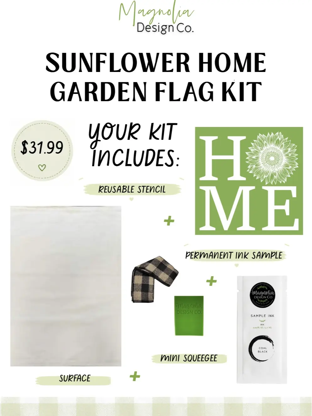 Sunflower Home Reusable Stencil Kit, Magnolia Design Co. | DIY Kit Garden Yard Flag