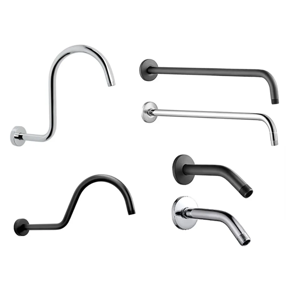Stainless Steel Shower Arm, Shower Head Extension Arm, Bathroom Shower Accessories, Bathroom Fixture Sets, Shower Head Replacement, Shower Head Extender