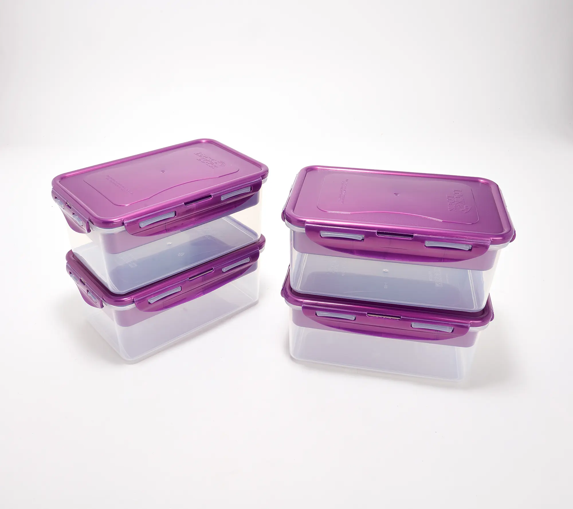 LocknLock Set of 4 Rectangles w/ Removeable Divided Inserts