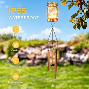 【Summer Vibes】Solar Lights Wind Chime Hanging Light Outdoor Waterproof LED Garden Lights for Yard Patio Pathway Decor Durable for Garden Parties, Porch, Patio & Yard Solar Outdoor Lights for Lawn Patio Outdoor Decor Garden Accessories Holiday Gift