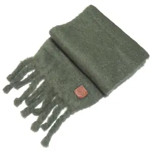 Pre-owned Loewe Other Small Leather Goods Anagram Patch Mohair Knit Fringe Scarf