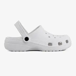 Lightweight Clogs for Women Men, Breathable Slip On Garden Shoes with Pivoting Heel Strap, Casual Summer Sandals for Beach Pool Shower Travel, Closed Toe Clog Slippers, Indoor Outdoor Comfort Shoes, Easy Clean White Clog Mules for Home and Garden Use