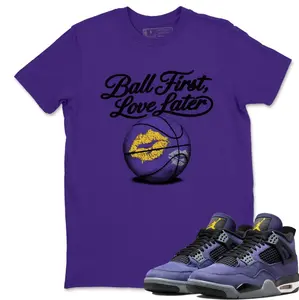 Purple Yellow Outfit Tee, Sneaker Matching Shirt, 4s Purple Inspired Tee, Streetwear Graphic Tee, 100% Cotton, Unisex Shirt Gift