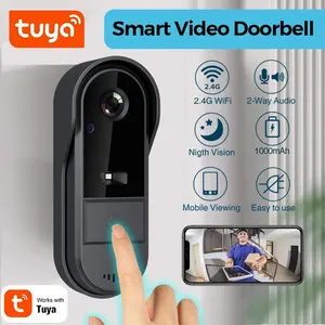 Tuya WiFi doorbell  2-way HD 1080P, microSD/cloud, waterproof, 1000mAh battery, long standby,Wireless Security Camera