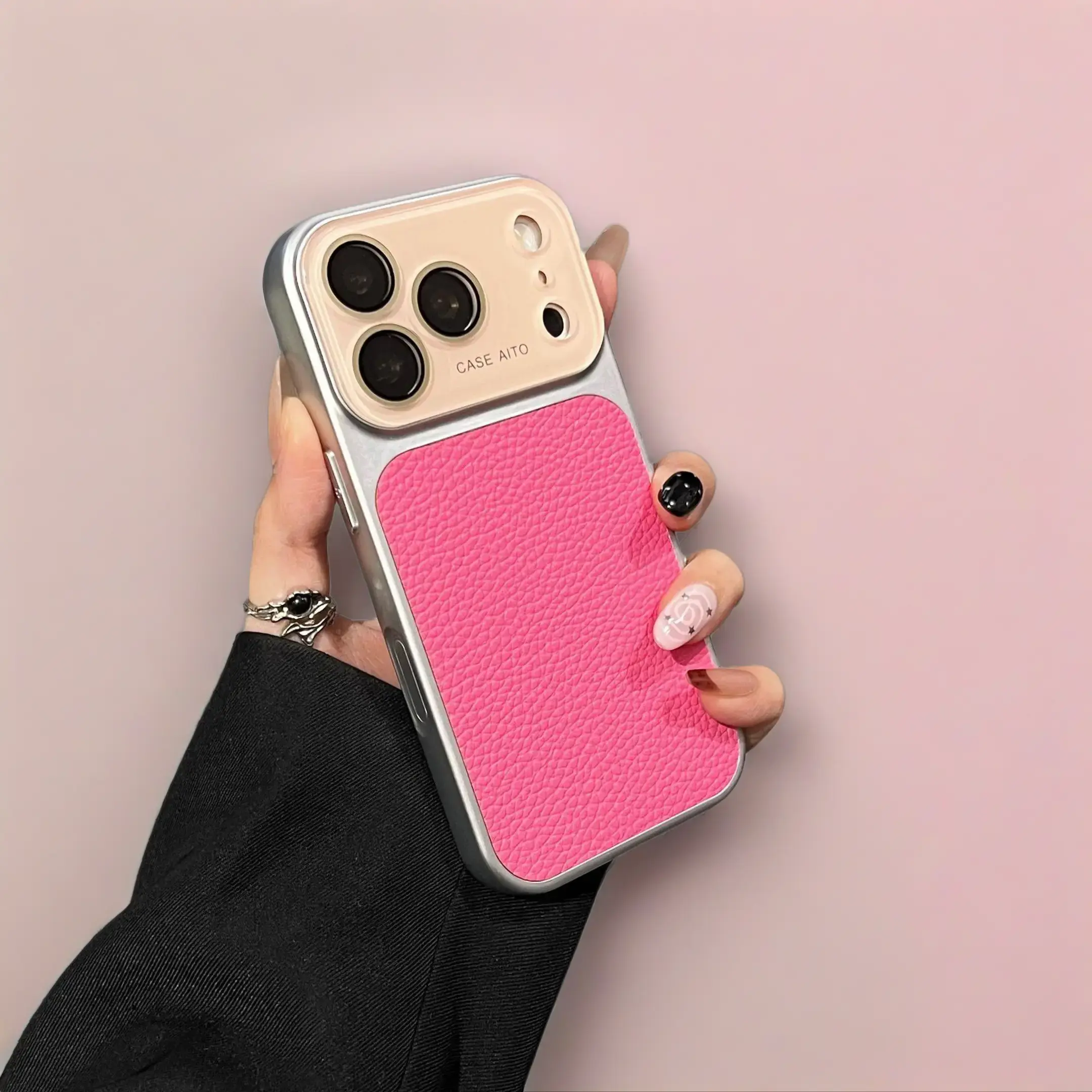 Premium Leather Smartphone Casing for iPhone 17 Pro Max, 16 Pro, 15, 14 - Handheld Cellphone Protection, Custom Fit, Large Window View, Lychee/Business Textures, Full Coverage, Slim Back, Flush Mount, Plain Outdoor Shield, Accessories
